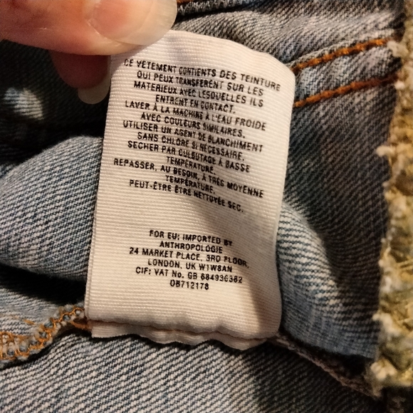 Anthropologie Women's Pilcro &Letterpress Green Ruffled Denim Jacket XS Spring - Picture 9 of 12